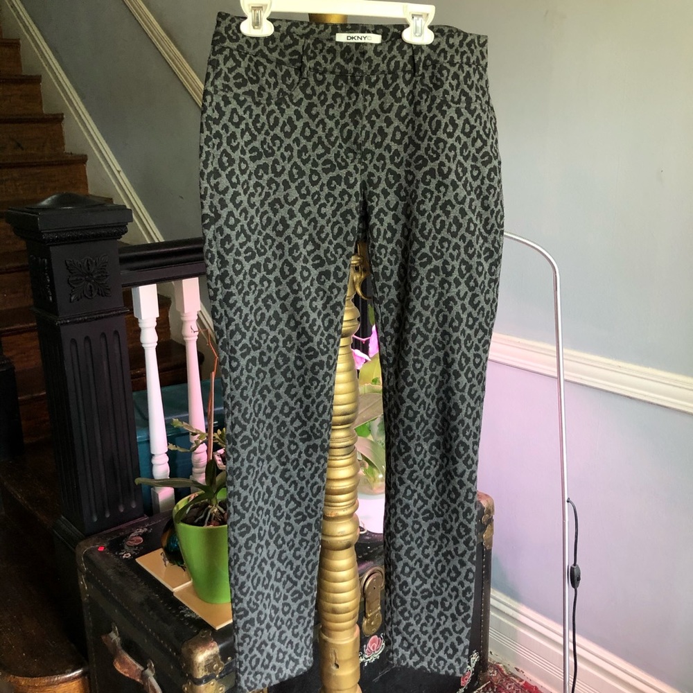 DKNYC Black and Grey Cheetah Print Pants